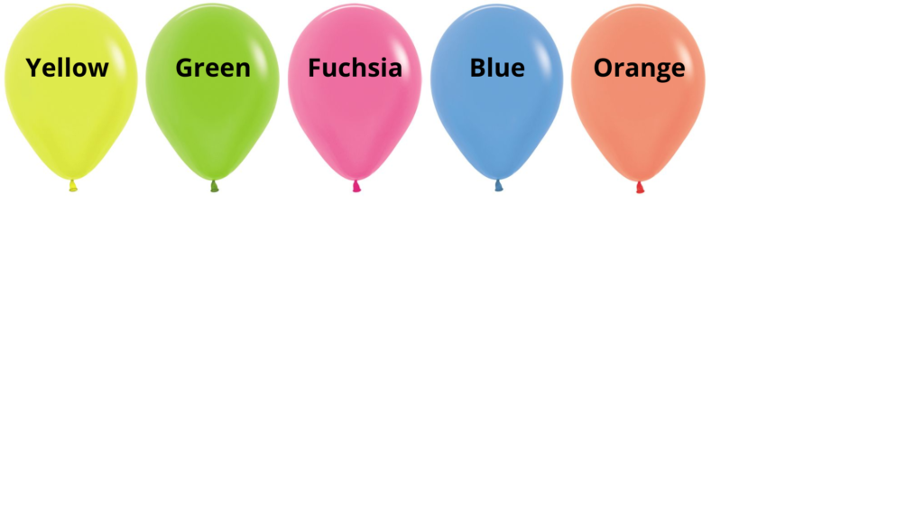 neon balloon color range