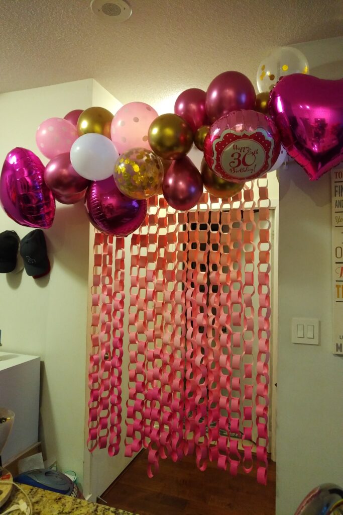 Happy 30th Birthday balloon set up